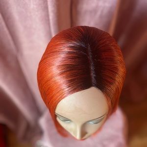 Short pumpkin bob wig